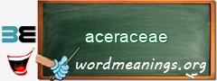 WordMeaning blackboard for aceraceae